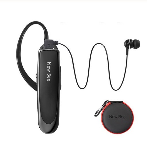 

Bluetooth гарнитура New Bee LC-B41 Черная с чехлом Русский язык