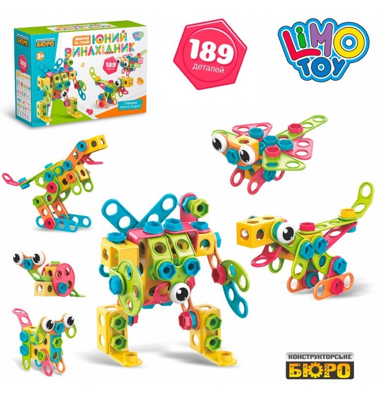 

Конструктор пластиковий на шурупах Limo Toy 189 дет., викрутка в коробці KB 096