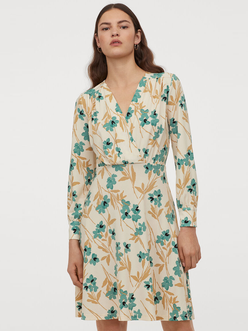 

Платье H&M 060841173 М Бежевое с зеленым