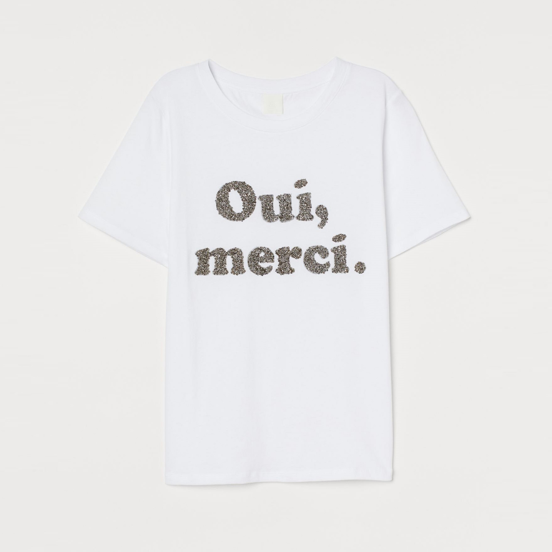 

Футболка H&M 060841260 L Белая Merci