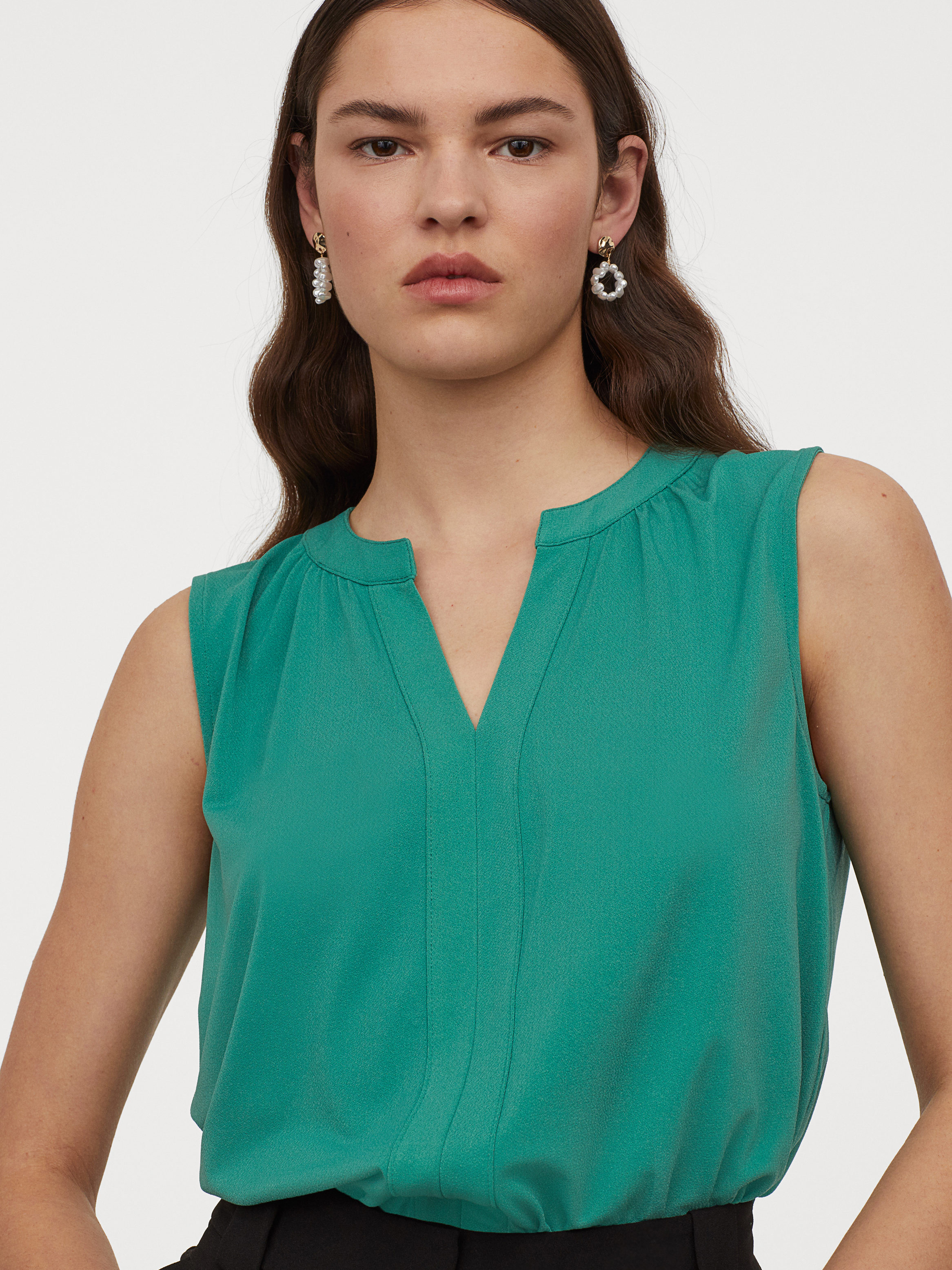 

Блузка H& 060826508 М Зеленая, Блузка H&M 060826508 М Зеленая