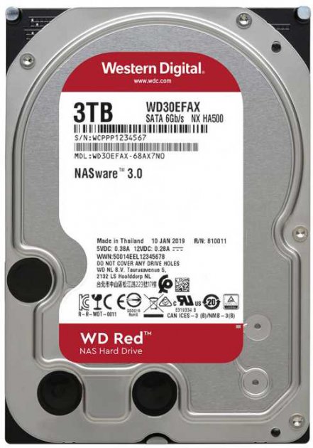 

Жесткий диск 3.5" 3Tb Western Digital Red, SATA3, 256Mb, 5400 rpm (WD30EFAX)