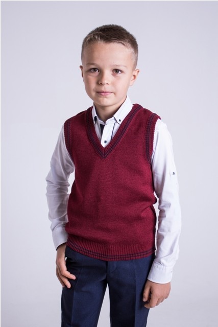 

Жилетка Maksim&Liza школьная трикотажная вязаная 152 см бордовая