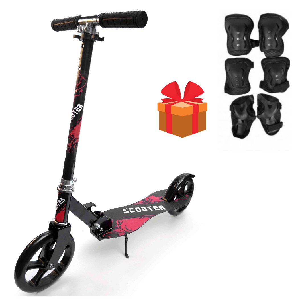 

Самокат Best Scooter детский Складной Цвет Черный + Комплект защиты в подарок