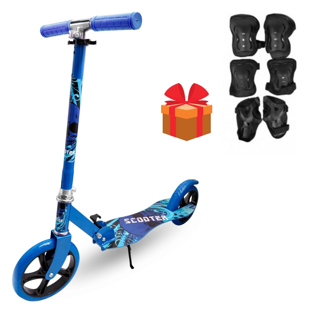

Самокат Best Scooter детский Складной Цвет Синий + Комплект защиты в подарок