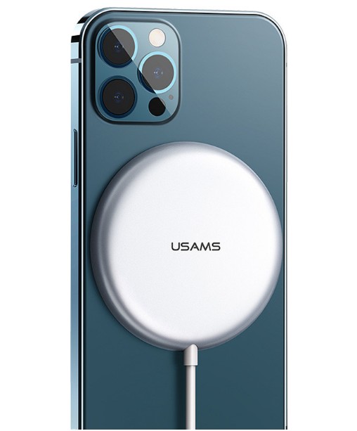 

БЗУ Usams US-CD160 W2,15W (магнитный) серебристый