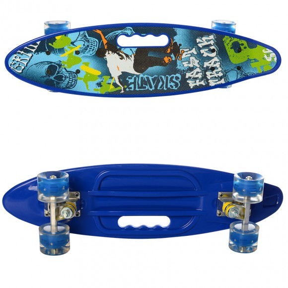 

Скейт Пенни борд Penny board Profi MAXLEND с рисунком для детей и подростков Синий RL MS 0461-2