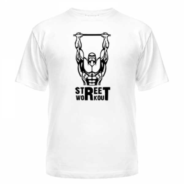 

Футболка мужская хлопок Sprintom с принтом (Street Workout) XL, белая
