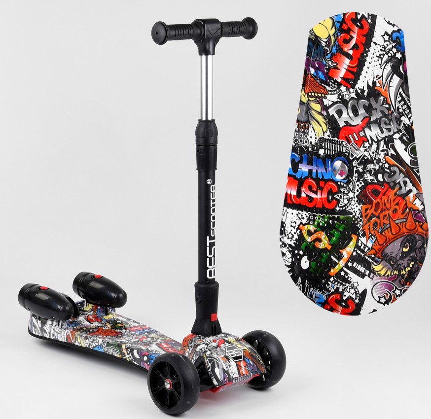 

Самокат Best Scooter Maxi складной с дымом и музыкой светящиеся колеса (17723)