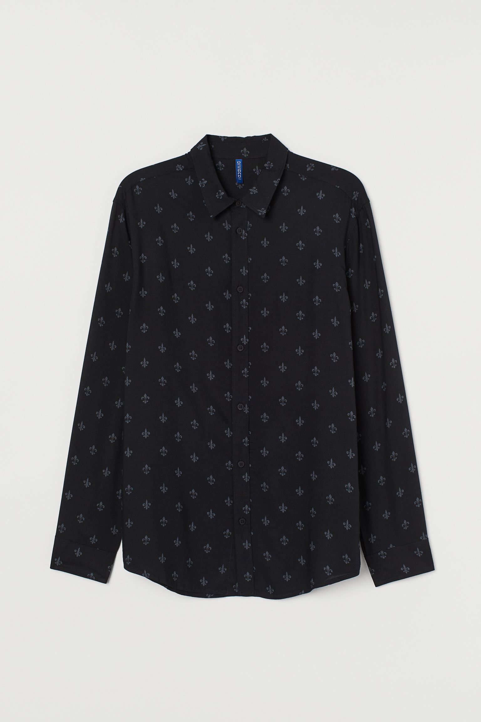 

Рубашка H&M XL черный узоры 25048011801