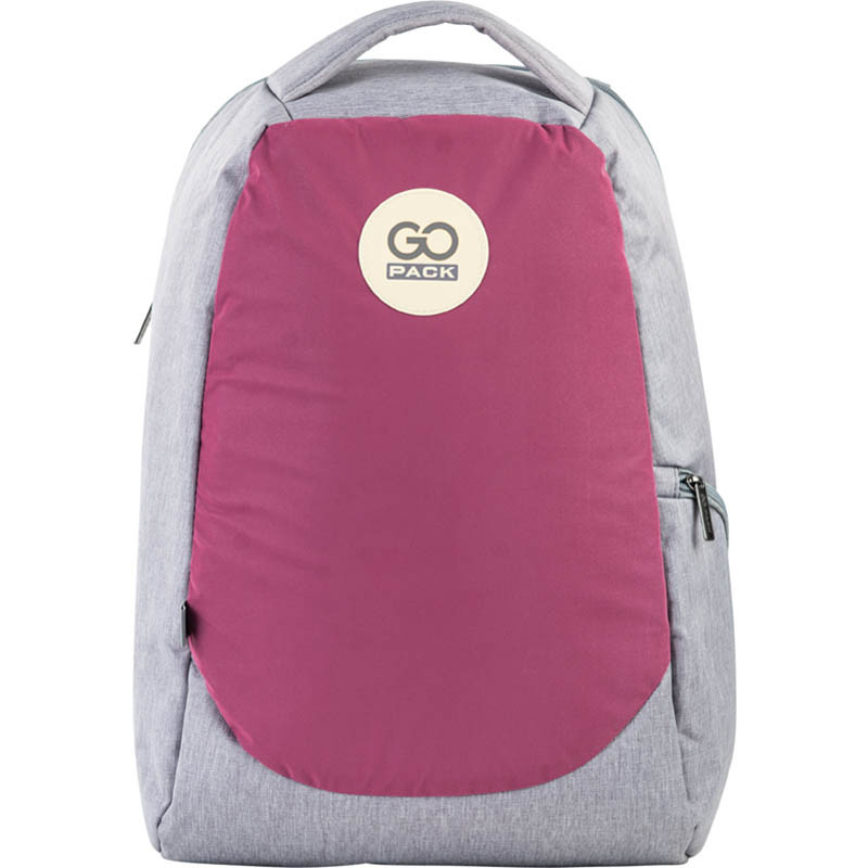 

Рюкзак для города GoPack Сity 43x28x10 см 16.3 л серый/розовый (GO21-169L-1)