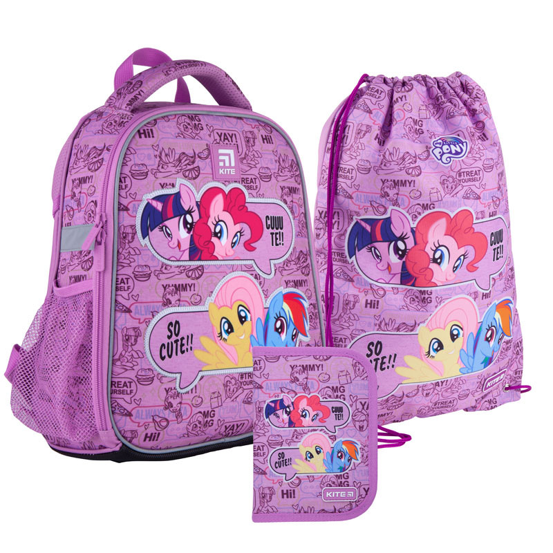 

Школьный набор Kite My Little Pony Рюкзак каркасный 35x26x13.5 см 12 л + пенал + сумка для обуви (SET_LP21-555S)