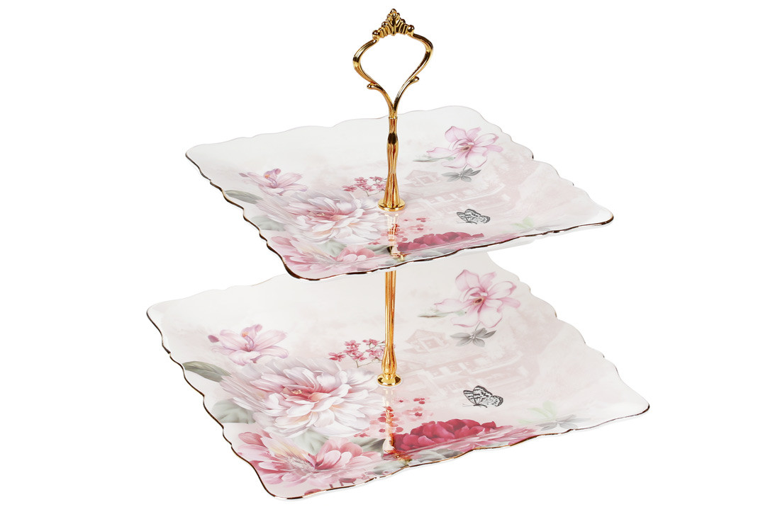 

Этажерка фарфоровая 2 уровня Сад мечтаний 24см BonaDi 572-109