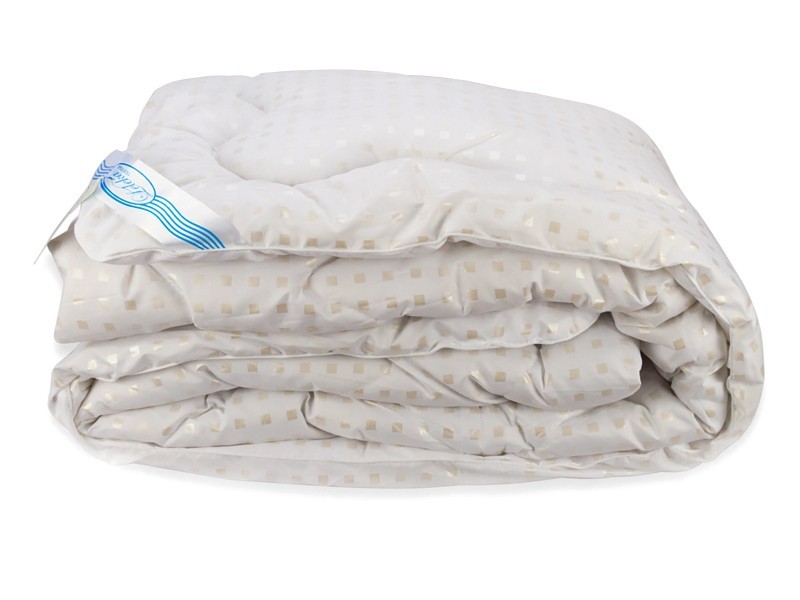 

Одеяло Лебяжий Пух Leleka-Textile Полуторный 140х205 Белое в квадратик