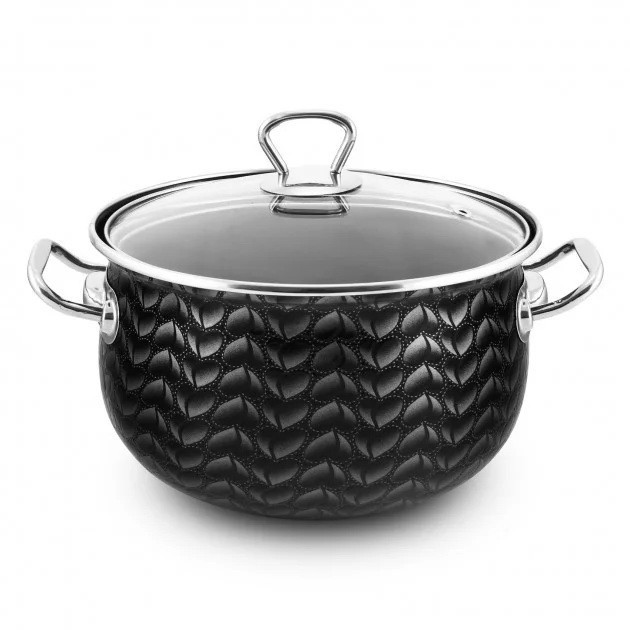 

Кастрюля эмалированная черная турецкая 5,1л Interos Черная жемчужина 2815-51 Турция