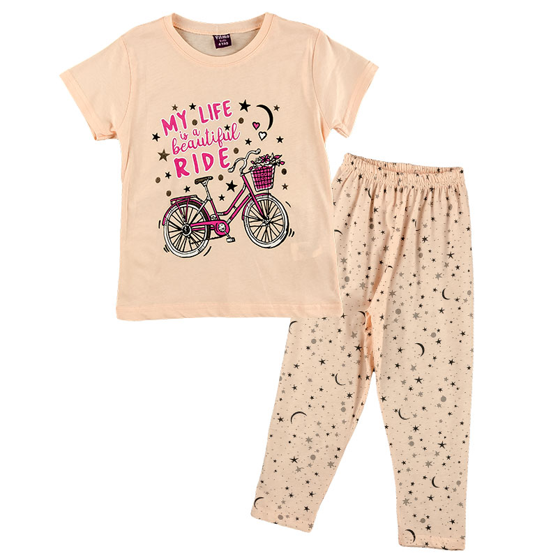 

Пижама для девочки с коротким рукавом VITMO 20338 116 см персиковый