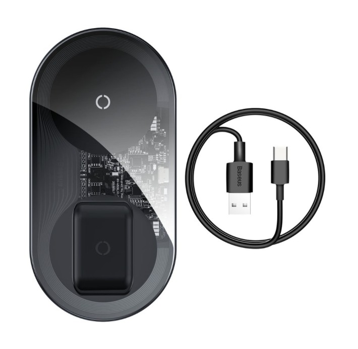 

Беспроводное ЗУ Baseus Simple 2-in-1 Wireless Charger Pro Edition Transparent