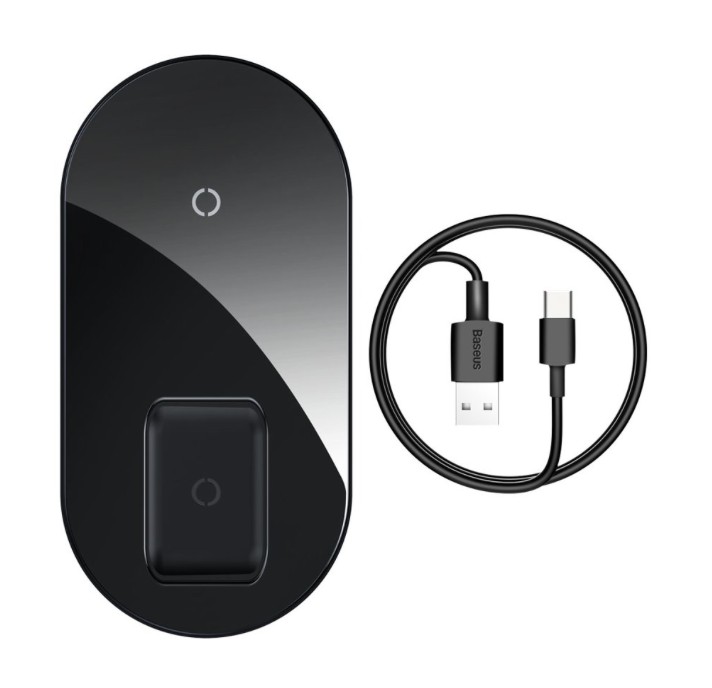 

Беспроводное ЗУ Baseus Simple 2-in-1 Wireless Charger Pro Edition Black