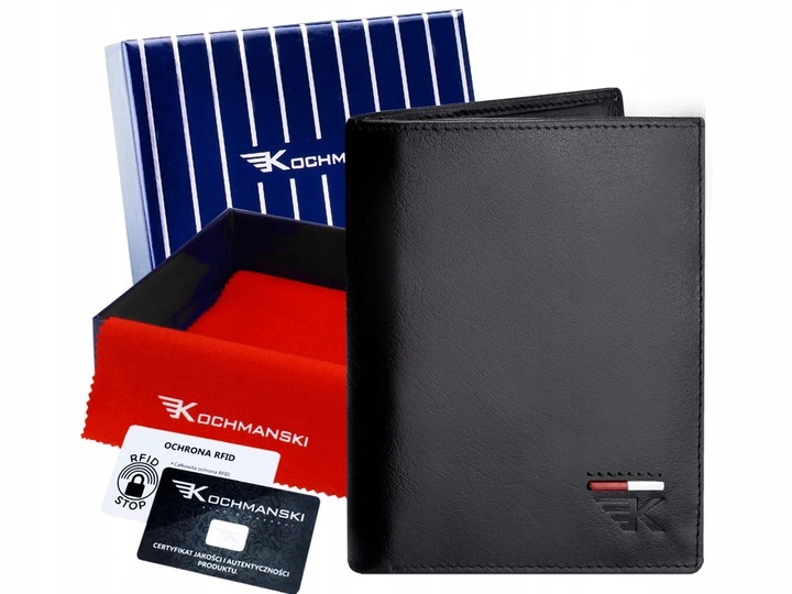 

Мужской кошелёк натуральная кожа Kochmanski RFID 13 х 11 х 2 см черный (RFID K-VTF-436-3184)