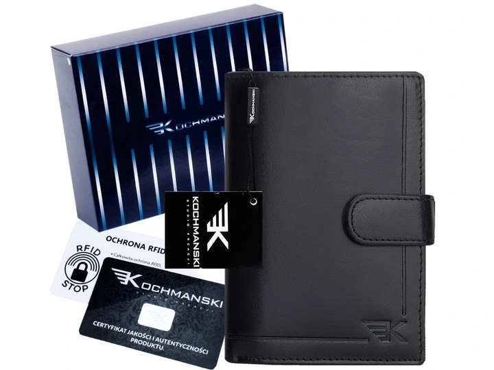 

Мужской кошелёк натуральная кожа Kochmanski RFID 13 х 10 х 2.5 см черный (RFID K-BAR-PC105L-1040)