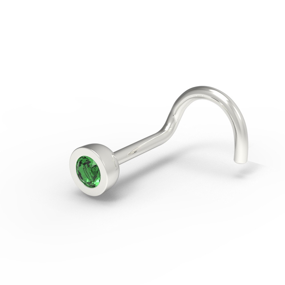 

Пирсинг в нос из белого золота Изумруд 2мм Ювелірне Мистецтво 503130и