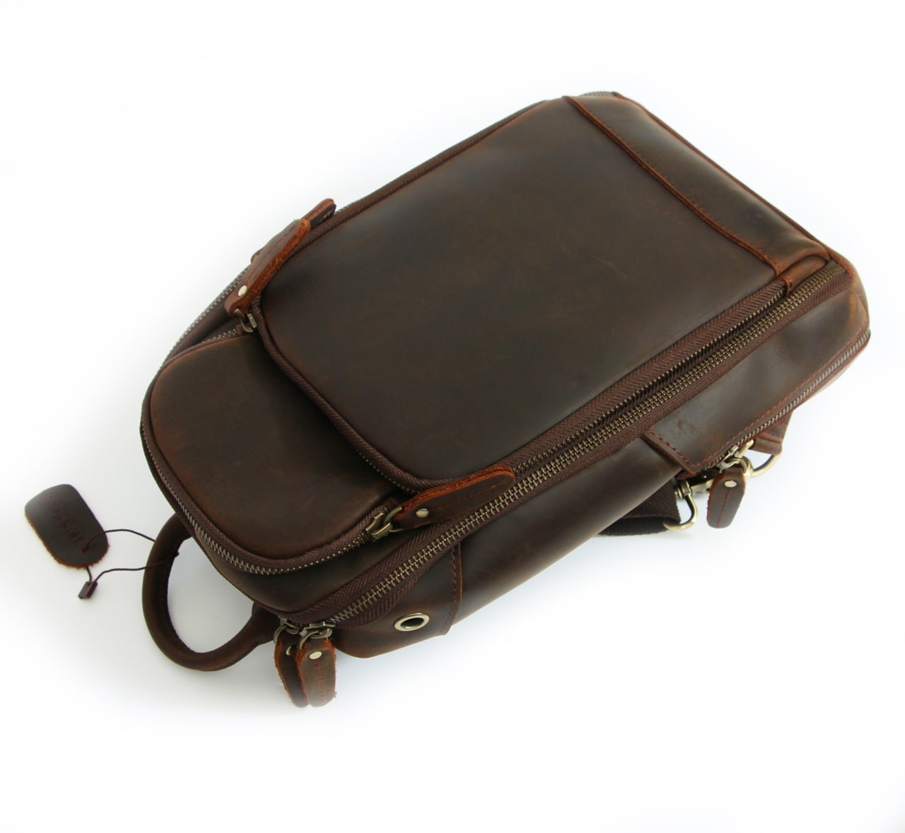 

Мужской рюкзак TORROSS Go-Bag из натуральной кожи, коричневый