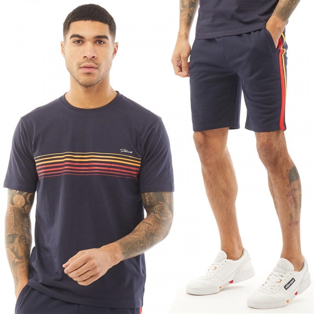 

Шорты Fluid T-Shirt And Fleece Short Set Navy Navy, XS (42)