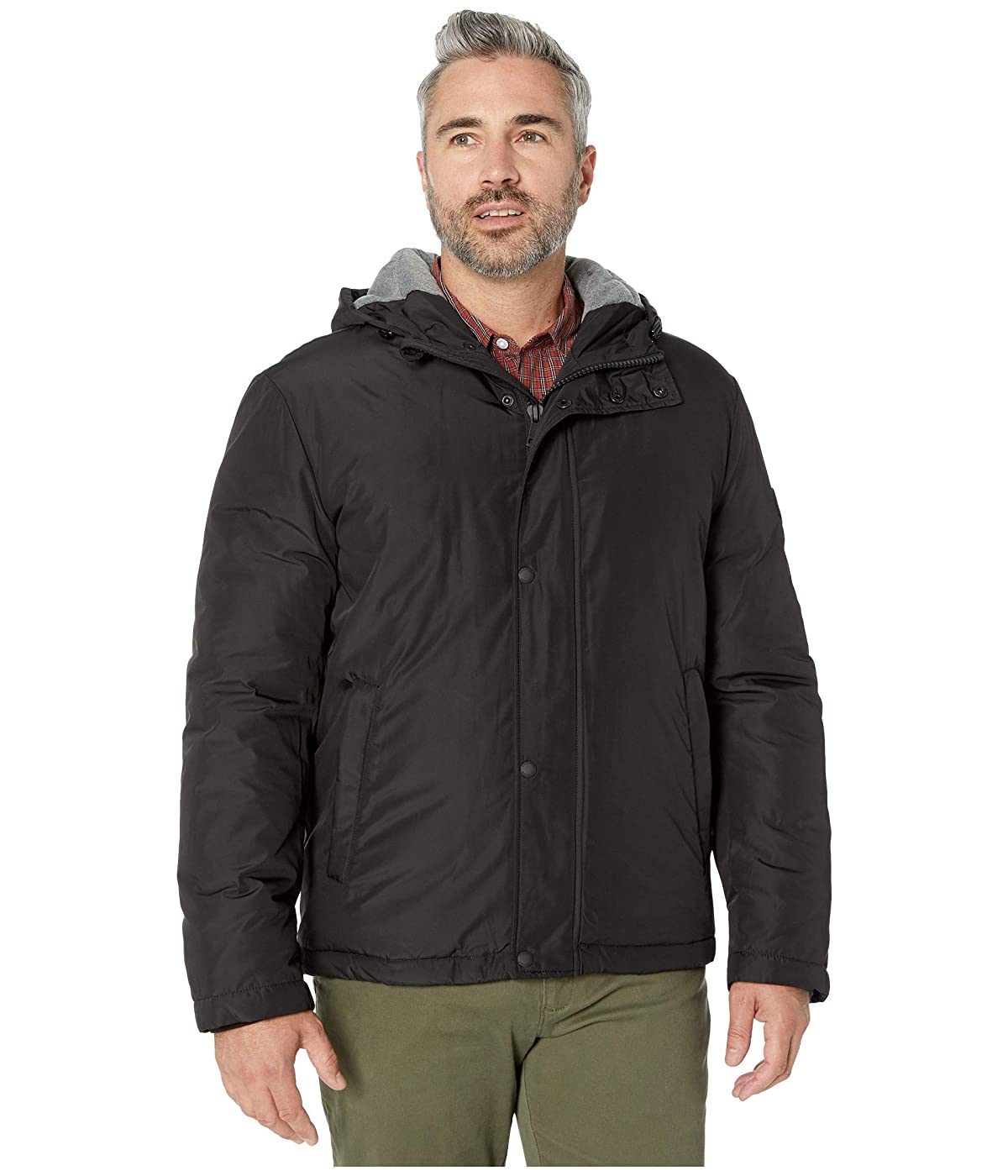 

Дождевик Cole Haan Light Oxford Poly 28" Zip Front Jacket with Attached Hood Black, XXL (52)