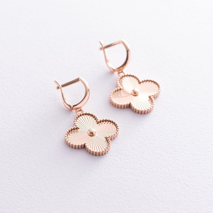 

Серьги Клевер в красном золоте с06774