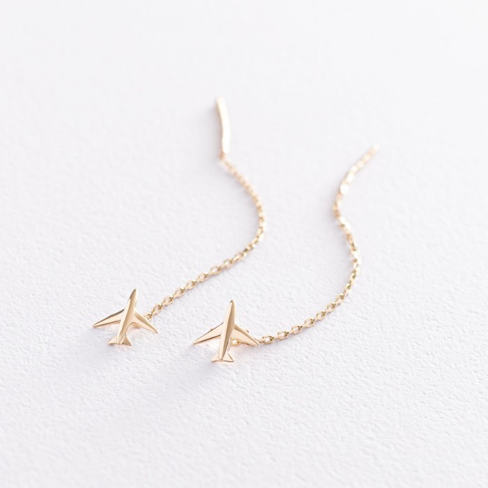 

Серьги-протяжки Путешественники в желтом золоте с07112