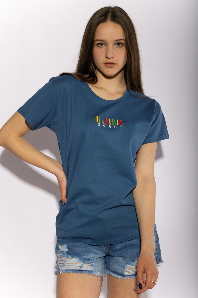 

Футболка женская с принтом sorry Time of Style 85F416 XL Джинс