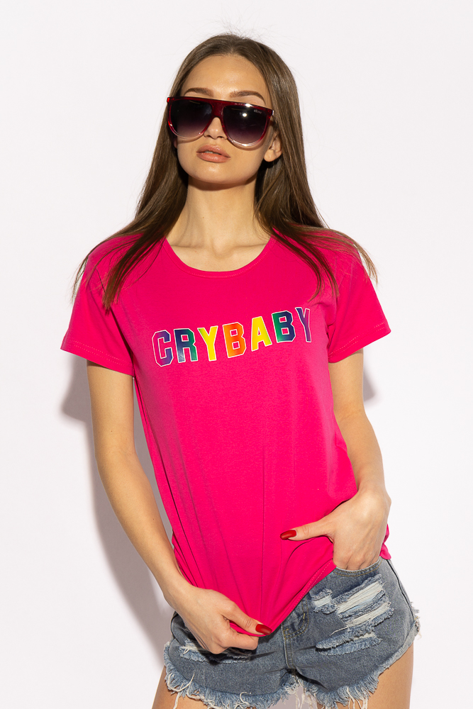 

Футболка женская Crybaby Time of Style 85F420  Малиновый, Футболка женская Crybaby Time of Style 85F420 XL Малиновый