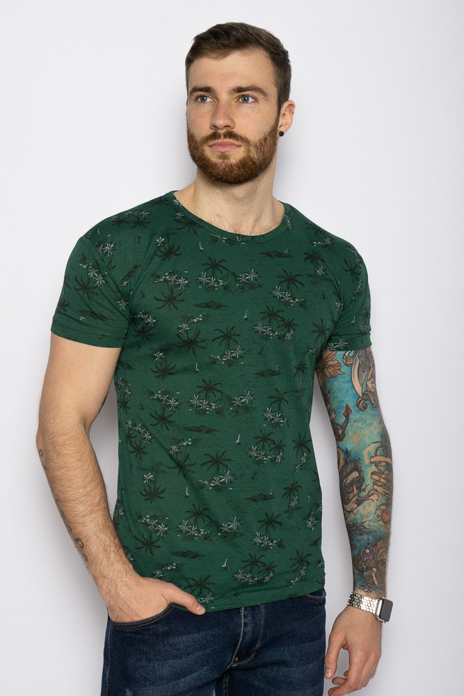 

Футболка с пальмами Time of Style 627F007 S Зеленый