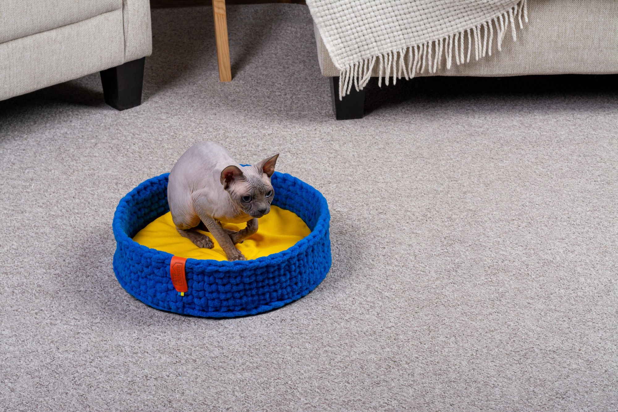 

Лежак для кошек и собак Pets Lounge Fleece Nest, синий