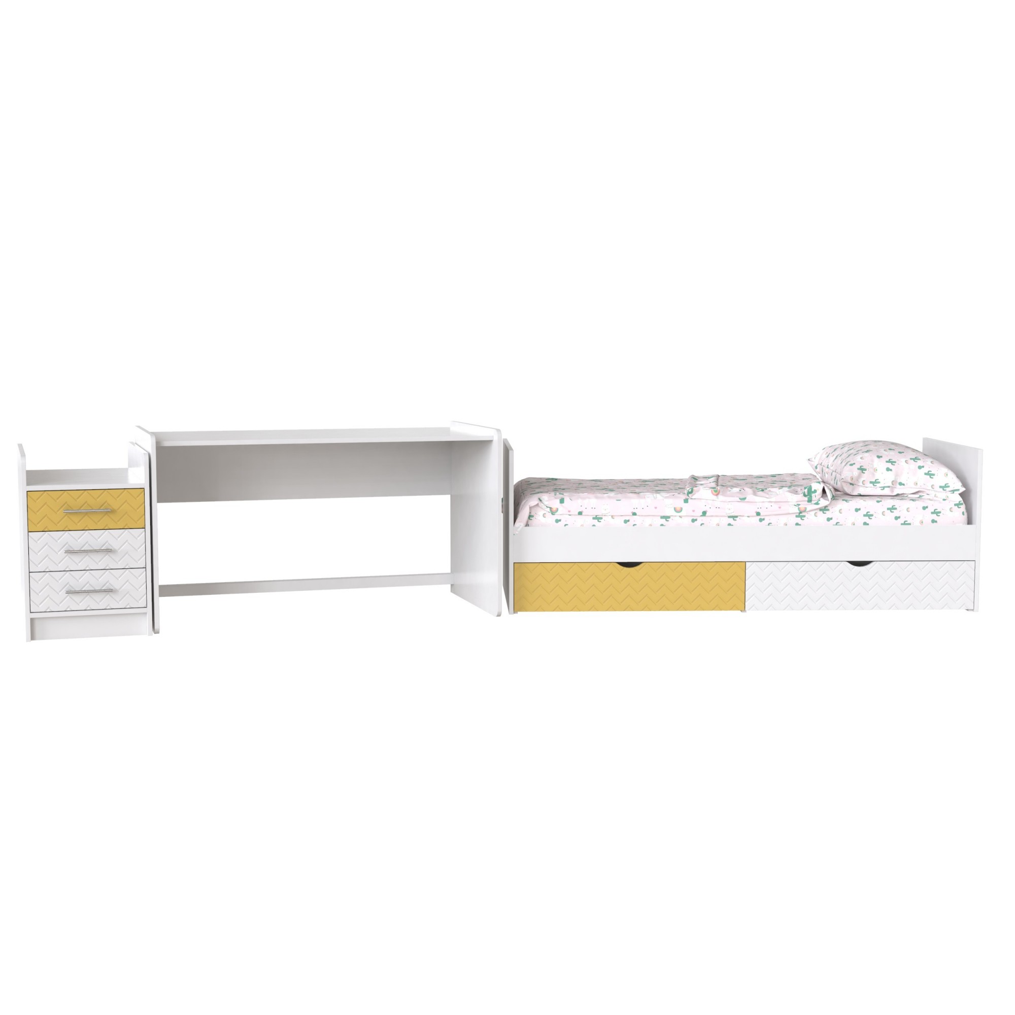 

Кроватка детская для новорожденного 3 в 1 ДМ 039 охра и белая решетка