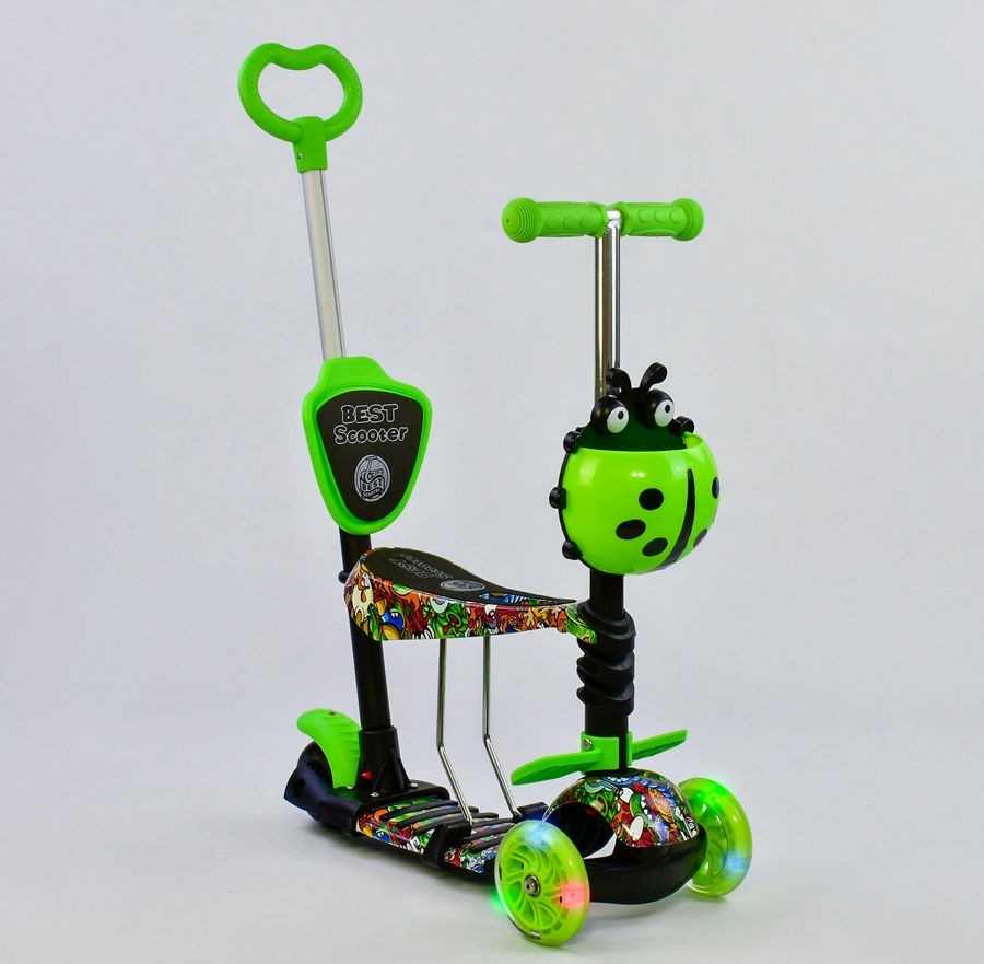 

Cамокат 3-х колёсный 5 в 1 "Салатовый" (Best Scooter 97630)