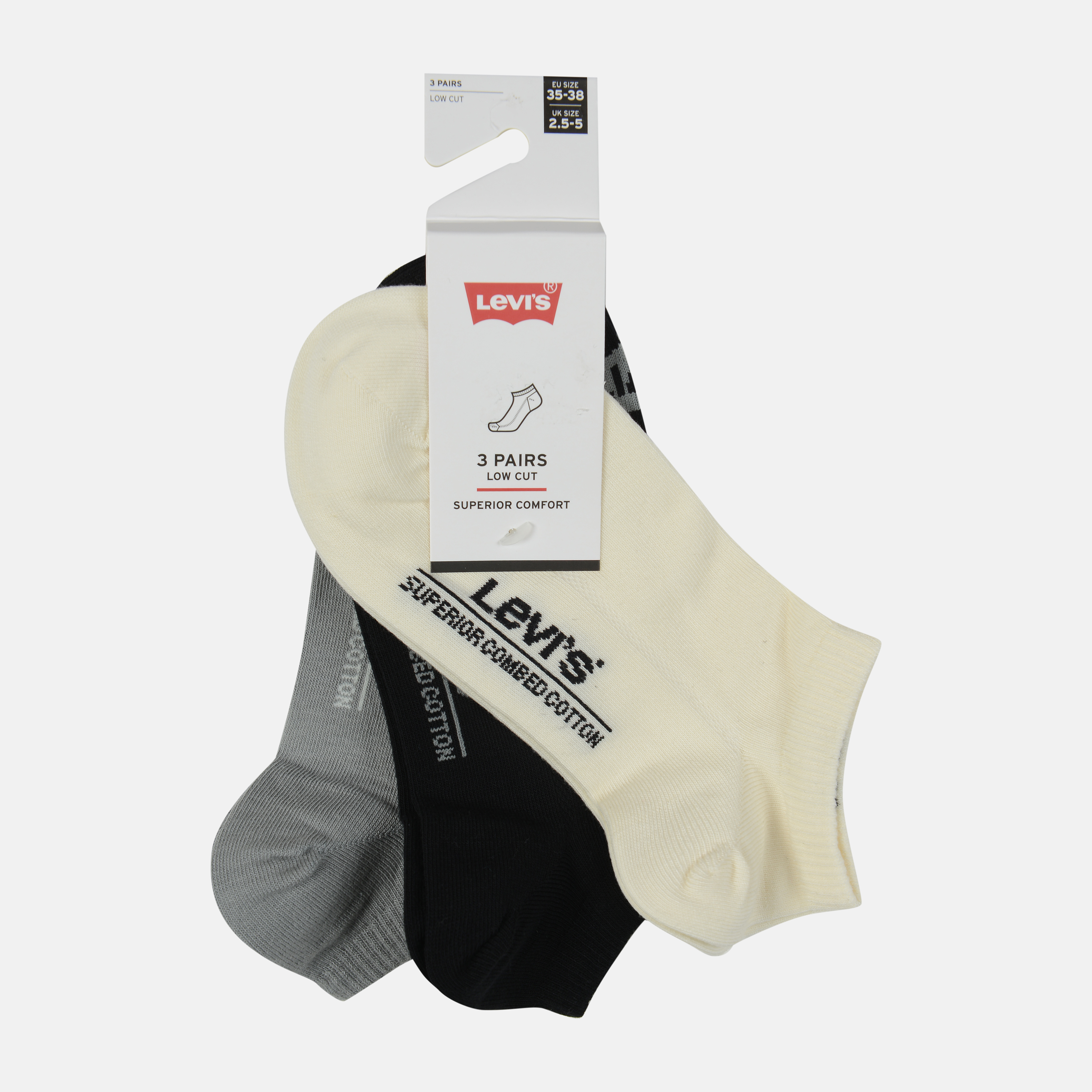 

Носки Levi's 903050001-003 39-42 3 пары White/Grey/Black