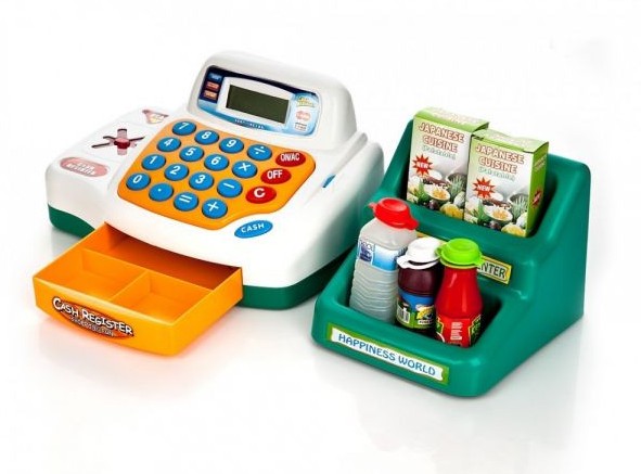 

Детский кассовый аппарат 7254 продукты, стойка, на батарейке Play Smart
