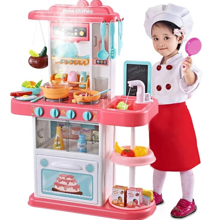 

Детская игровая кухня 72 см 889-164 свет, звук, холодный пар, вода
