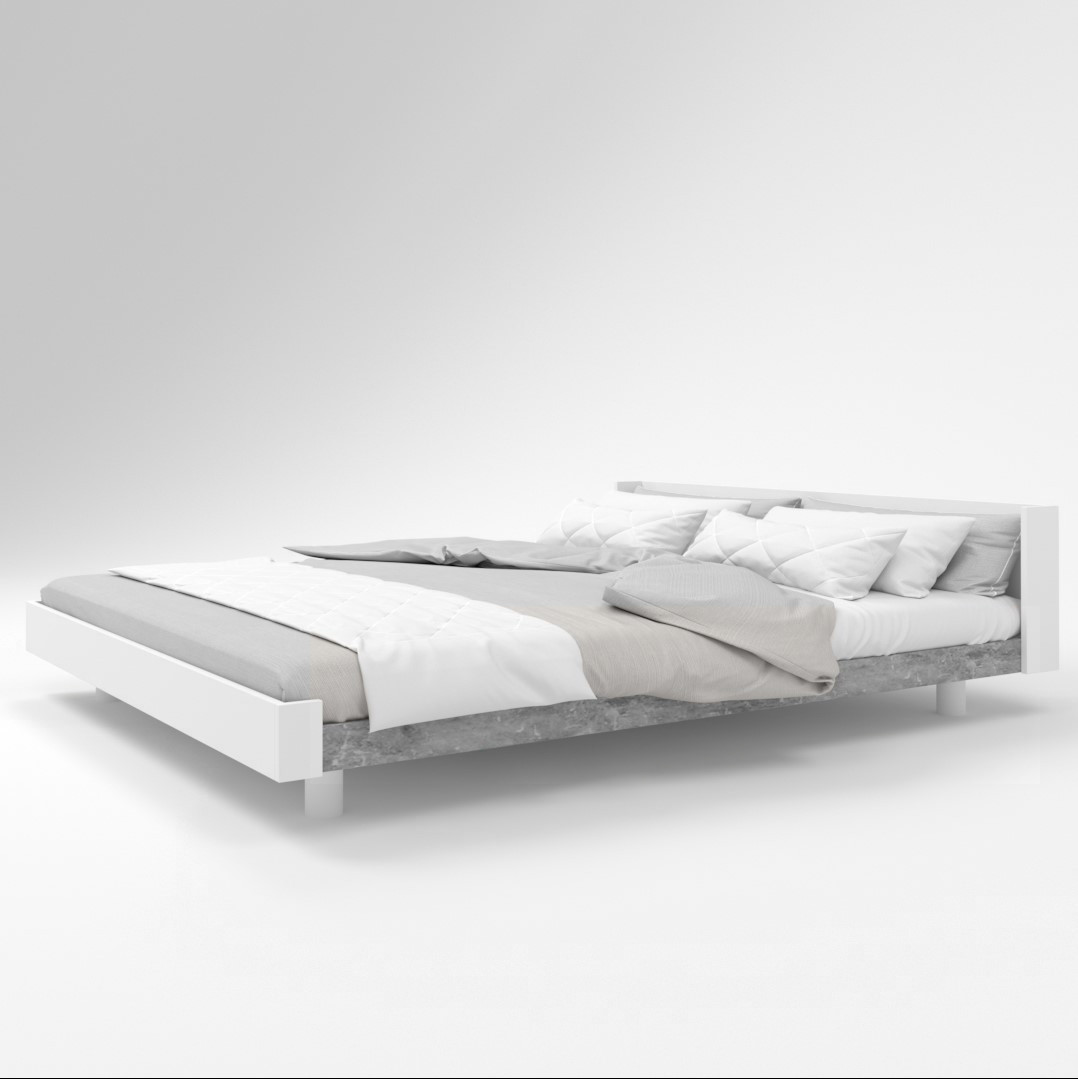 

Кровать WOSCO 1400 * 2000 М03.30312 белый / серый