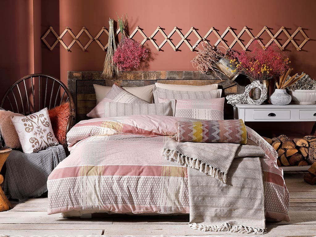 

Пододеяльник из хлопка English Home Urban Check 200х220 см Розовый