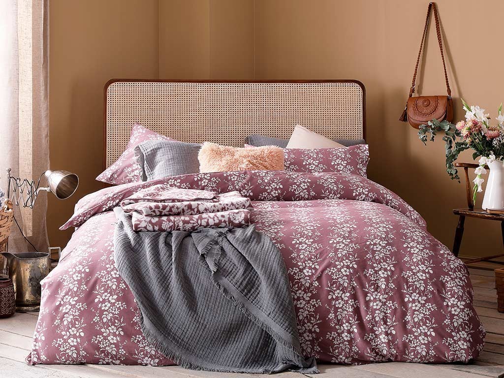 

Пододеяльник сатиновый English Home Folk Floral 200х220 см Розовый