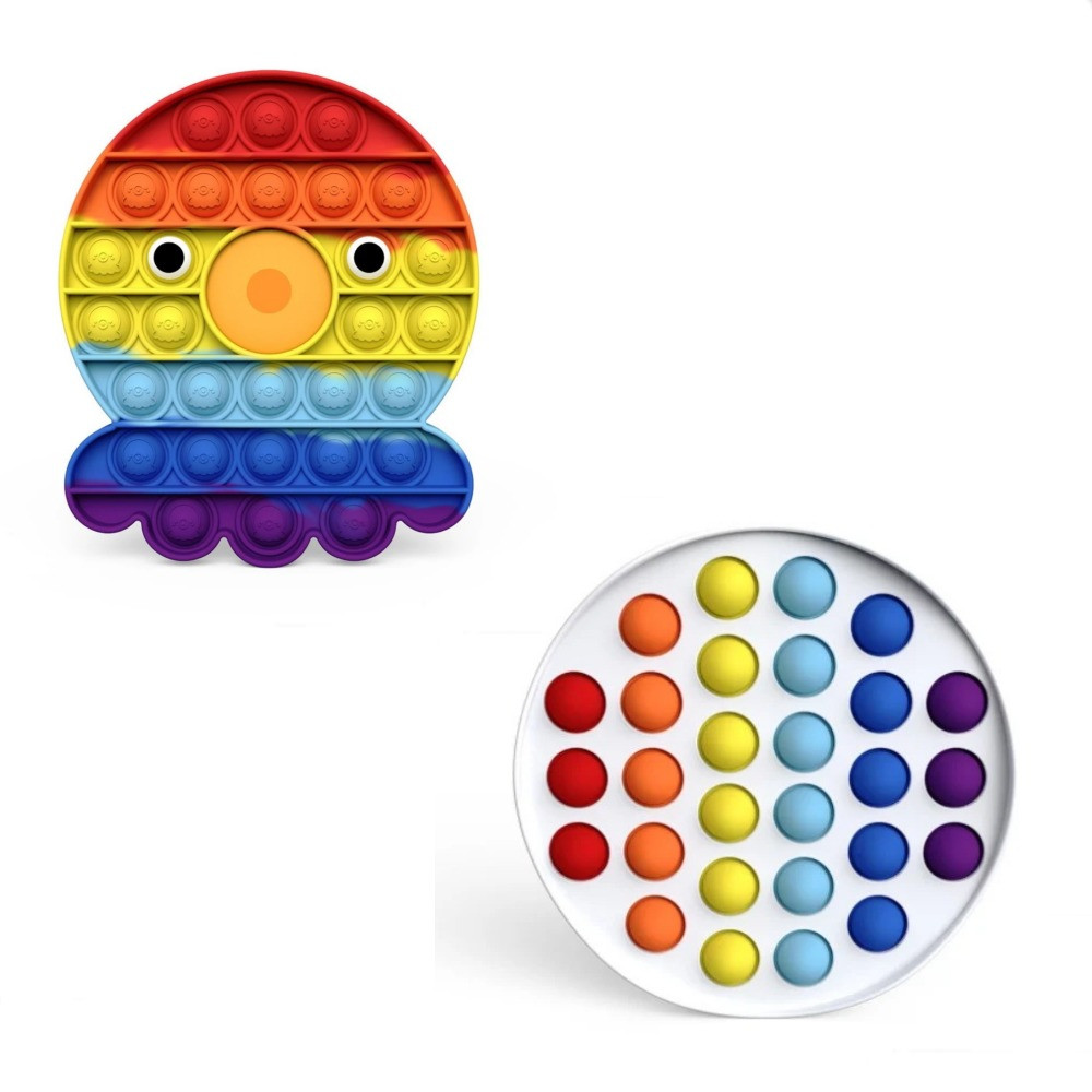 

Сенсорная игрушка антистресс POP IT Игрушка антистресс "нажми на пузырь" BOUBLE PUSH FIDGET пупырка, поп ит фиджет попит бабл пуш осьминог и круг