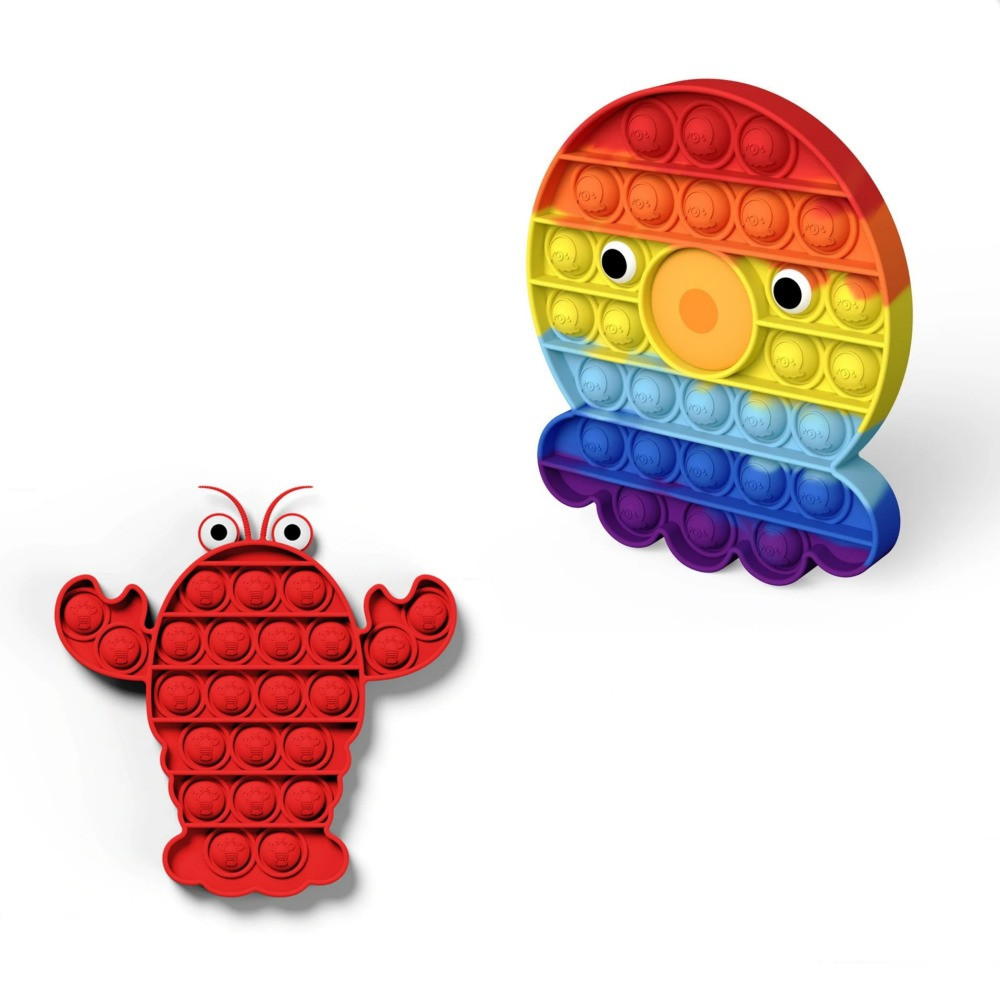 

Сенсорная игрушка антистресс POP IT Игрушка антистресс "нажми на пузырь" BOUBLE PUSH FIDGET пупырка, поп ит фиджет попит бабл пуш рак и осьминог