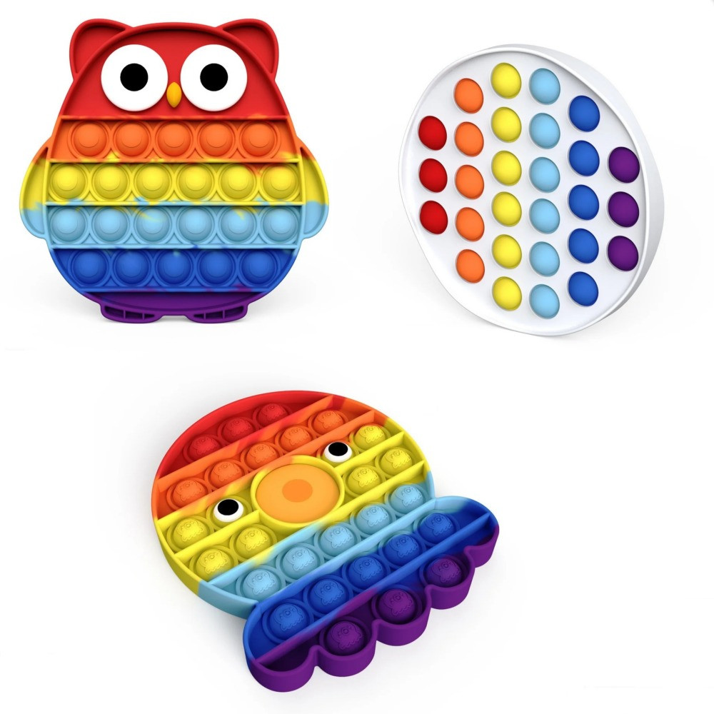 

Сенсорная игрушка антистресс POP IT Игрушка антистресс "нажми на пузырь" BOUBLE PUSH FIDGET пупырка, поп ит фиджет попит бабл пуш сова, осьминог и круг
