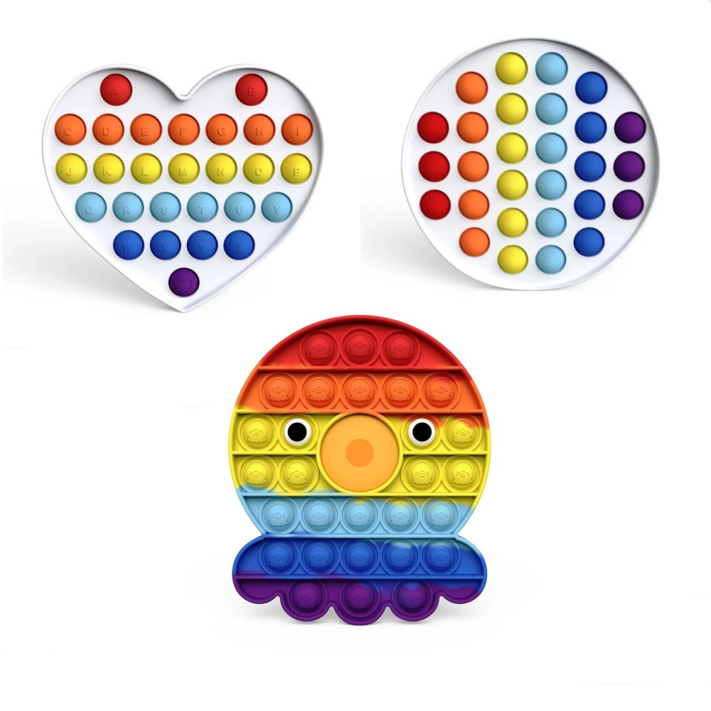 

Сенсорная игрушка антистресс POP IT Игрушка антистресс "нажми на пузырь" BOUBLE PUSH FIDGET пупырка, поп ит фиджет попит бабл пуш осьминог, круг и сердце