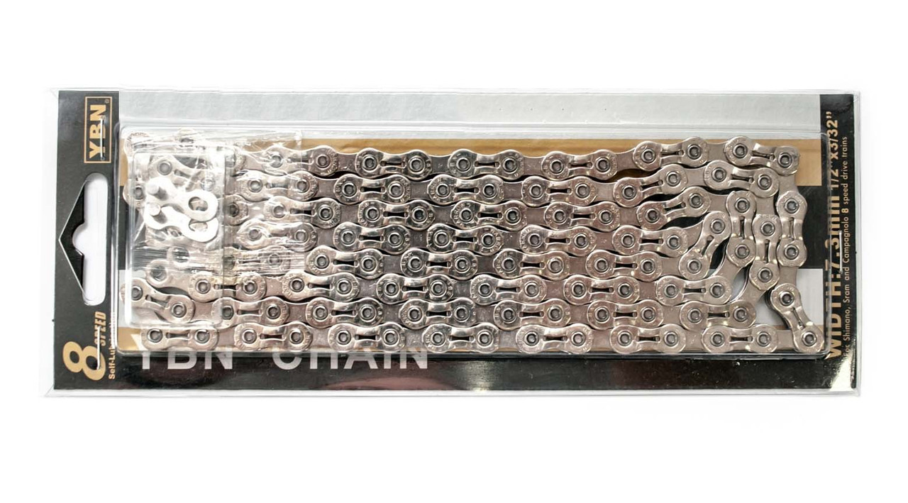 

Цепь YBN SLA-H8 Silver, с замком (8 скоростей)