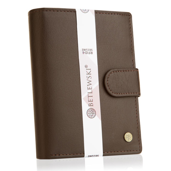 

Кошелёк кожаный мужской Betlewski с защитой RFID 12,8 х 10 х 2,5 см (BPM-BH-64) коричневый