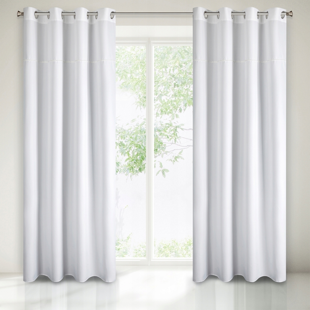 

Штора SERMA GLAMOUR EuroFirany с люверсами со стразами белая 135х270 см