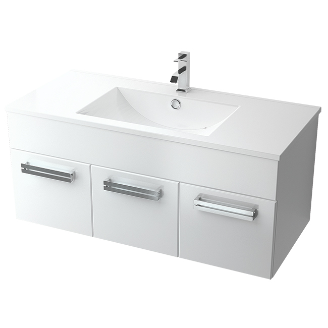 

Тумба Triton Ника-120 с плоским умывальником 825F 1200 подвесная дверца 2 ящика